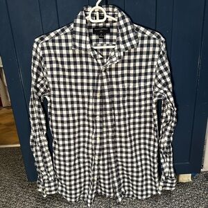 Banana Republic Plaid Linen Button Down Shirt
